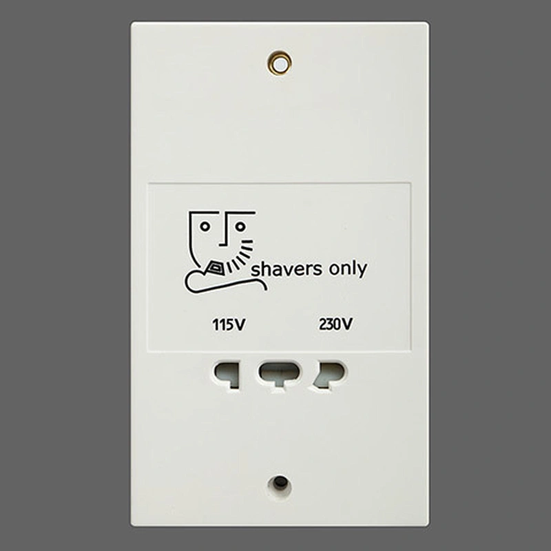 Hot sale UK standrad Dual Voltage 115/240 Electrical Hotel Wall Mounted Shaver Socket