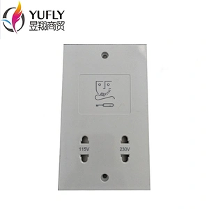 Hot sale UK standrad Dual Voltage 115/240 Electrical Hotel Wall Mounted Shaver Socket