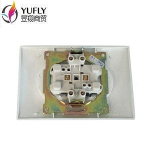 Hot sale EU standard 16A 2 gang 2 pin wall electrical pc white socket