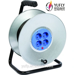 electric extension cable reel with four socket outlet switch european standard cable reel