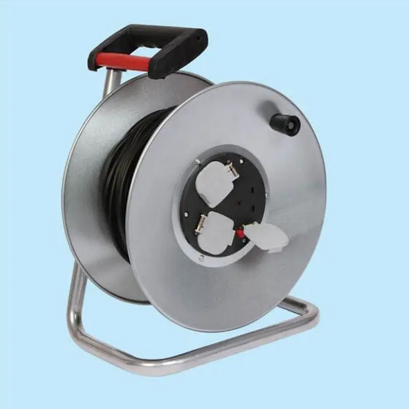 50m UK standard small electric socket hand hold 3Outlets 250V 16A extension cable reel cable drum