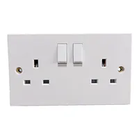 British 13A double USB electric wall power switched socket