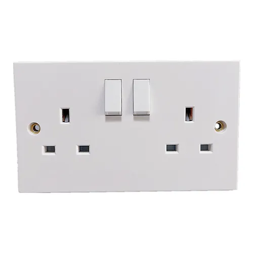 British 13A double USB electric wall power switched socket