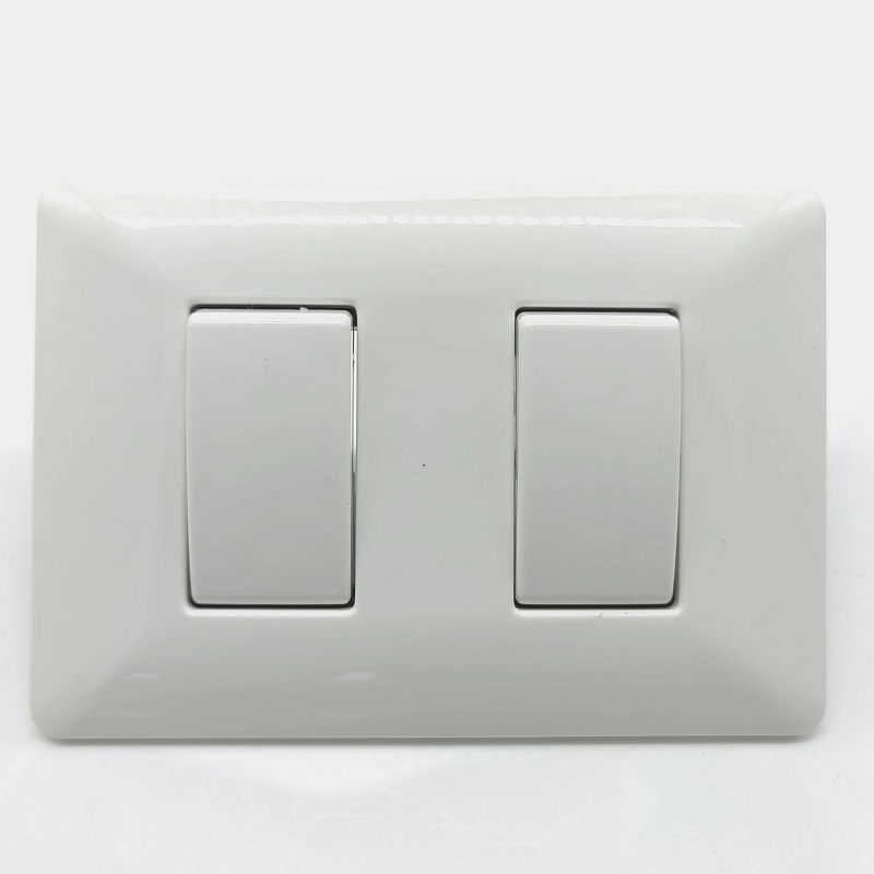 Wall Switch 2gang 3Way for Home Office White Color ABS Material