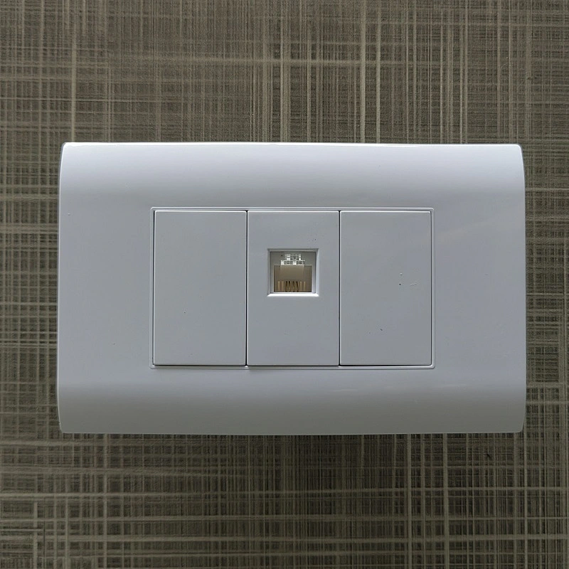 White Color  South America Standard CAT 3 Telephone Socket
