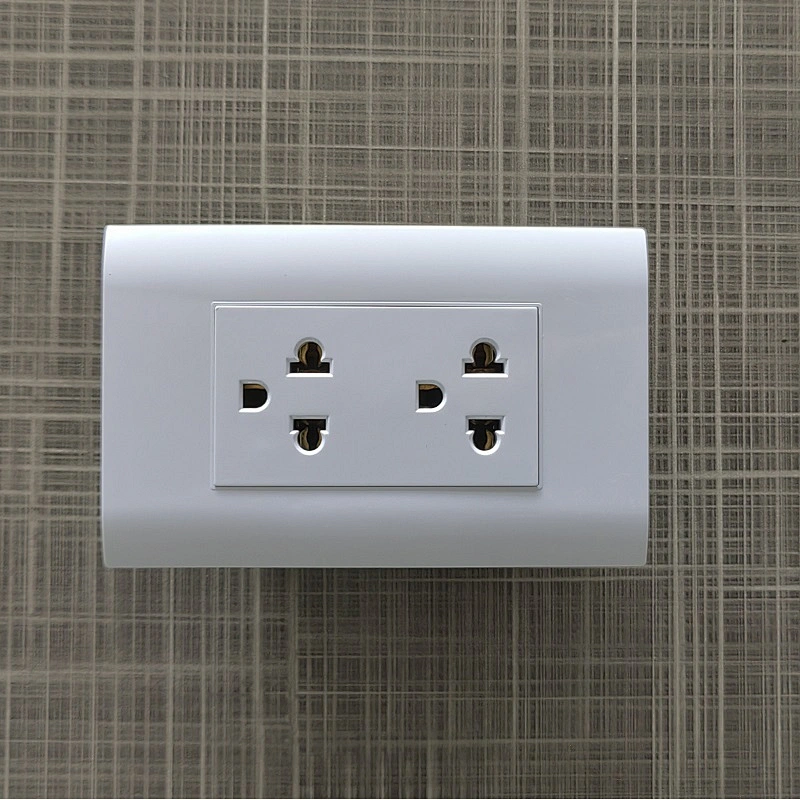 16A 3-pin *2 South America Standard 110/250V White Color Wall Socket