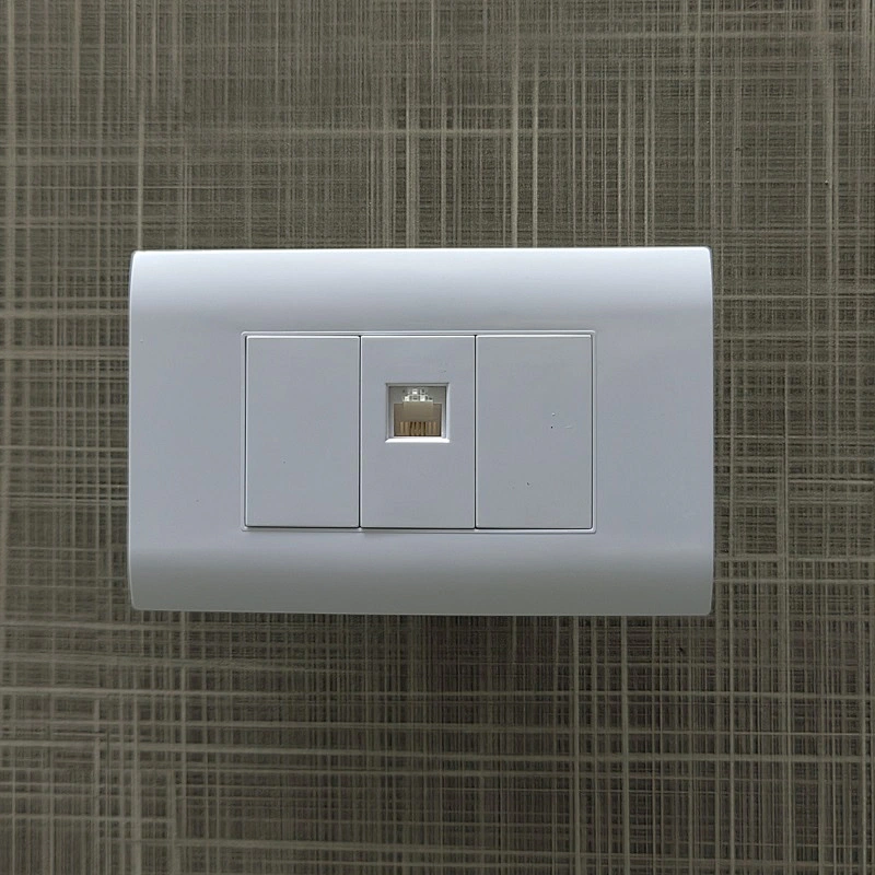 White Color  South America Standard CAT 3 Telephone Socket