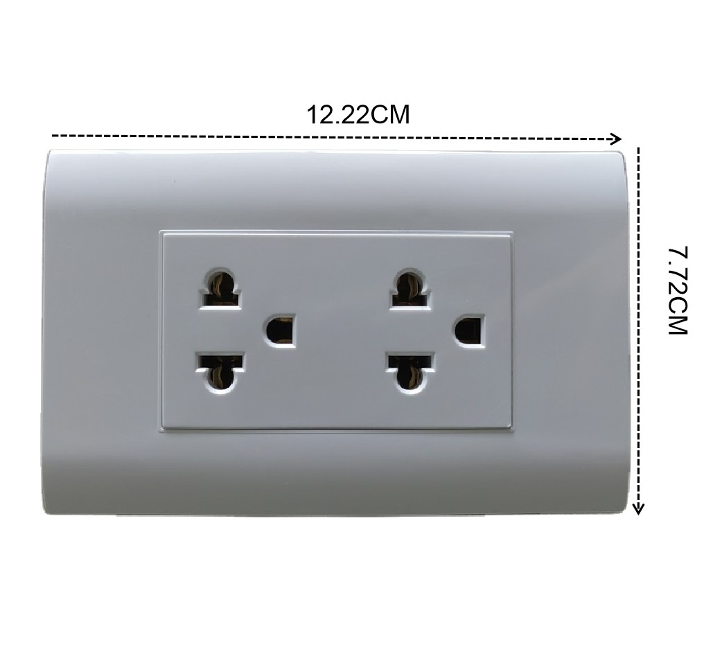 16A 3-pin *2 South America Standard 110/250V White Color Wall Socket