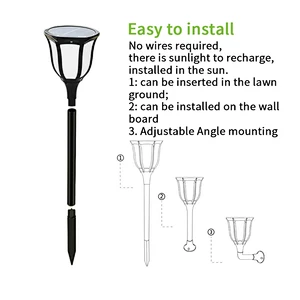 Solar Light Outdoor RGB LED Color Changing Flickering Flame Torches Dusk to Dawn Waterproof Landscape Light