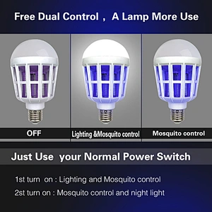 LED Mosquito Killer Bulb 220V 15W Bug Zapper Trap E27 Insect Anti Mosquito Repeller Night Light Killing Fly Bug Night lamp bulb