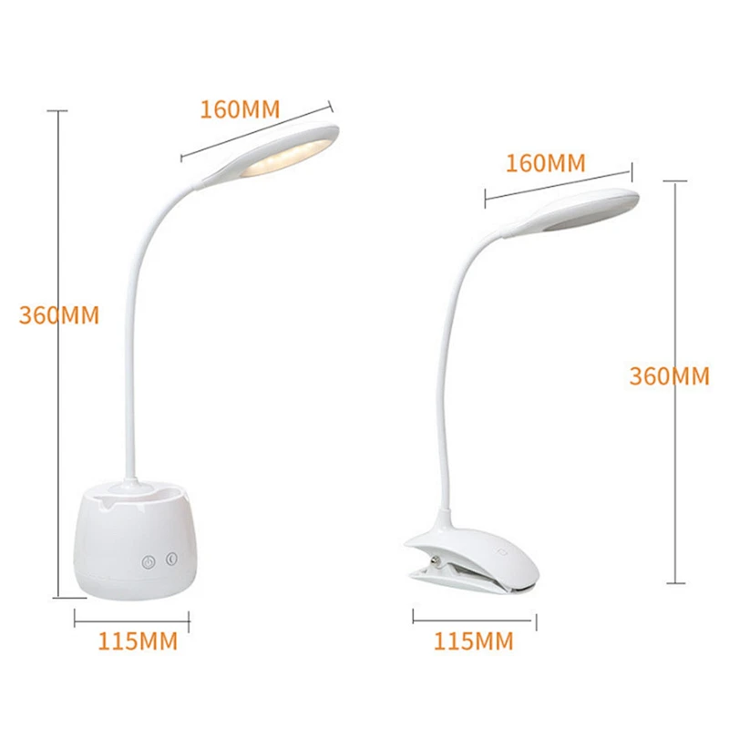 Newest Design Eye Protection 3 Levels Reading Desk Lamp USB Rechargeable LED Modern Table Lamp with Pen Holder
