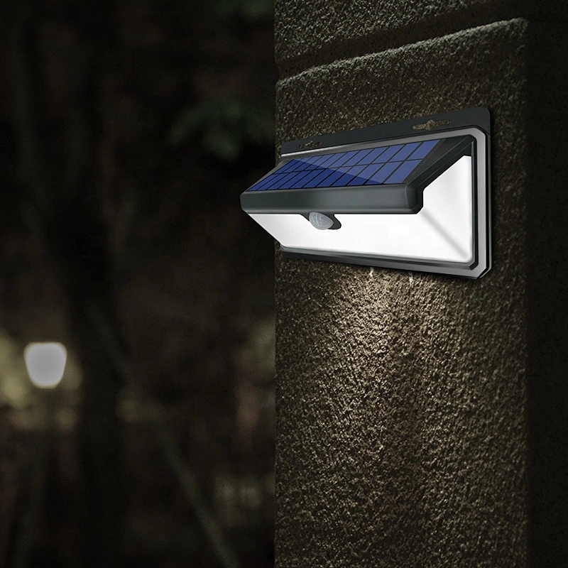 Solar Trilaterally Emitting 100LED High-Bright Security waterproof outdoor led solar wall powered garden light
