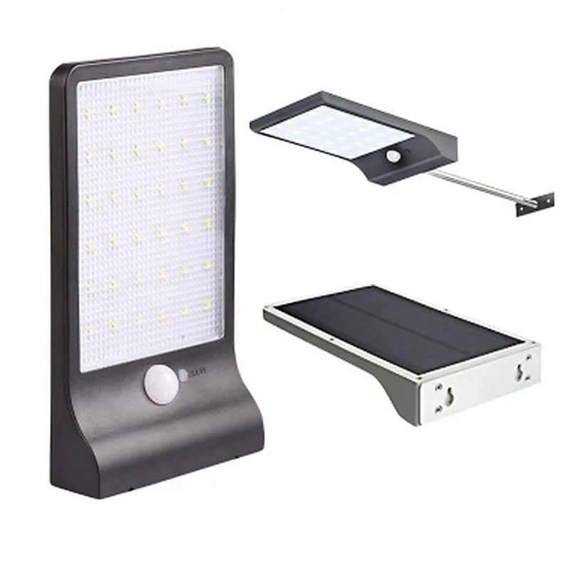 Amazon popular 36led Solar Lamps with Human body induced Outdoor Waterproof Courtyard Countryside Wall Lamp Street Lamps