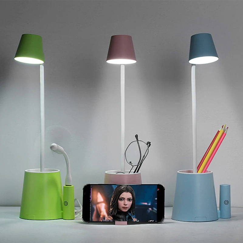 USB rechargeable touch student dormitory desktop eye-protection LED desk lamp modern table lamp