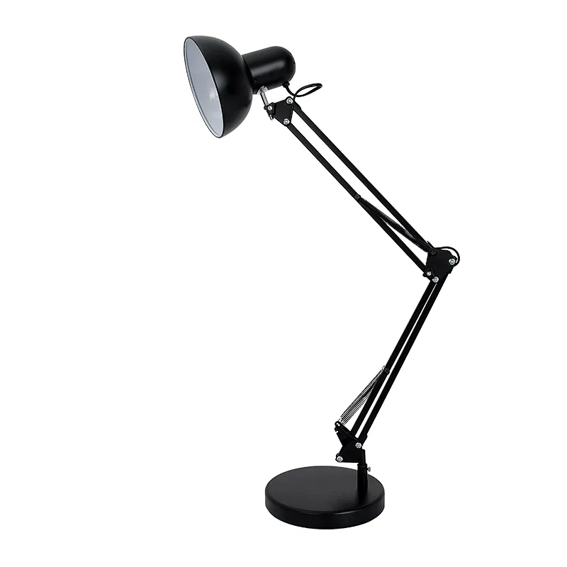 Flexible long swing arm led desk lamp metal adjustable folding reading modern table lamp
