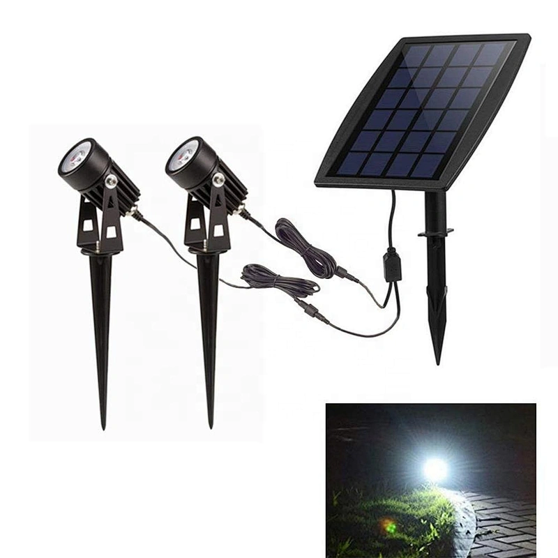 Solar Spotlights Waterproof IP65 Solar Powered 2LED Spotlight for Outdoor/Garden/Courtyard/Lawn lamp solar garden light