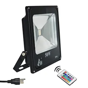 LED Flood Light 50W,Wireless RF Remote Control Waterproof Outdoor Spot Lights 5000lm Daylight 6500k Floodlights with US-3 Plug f