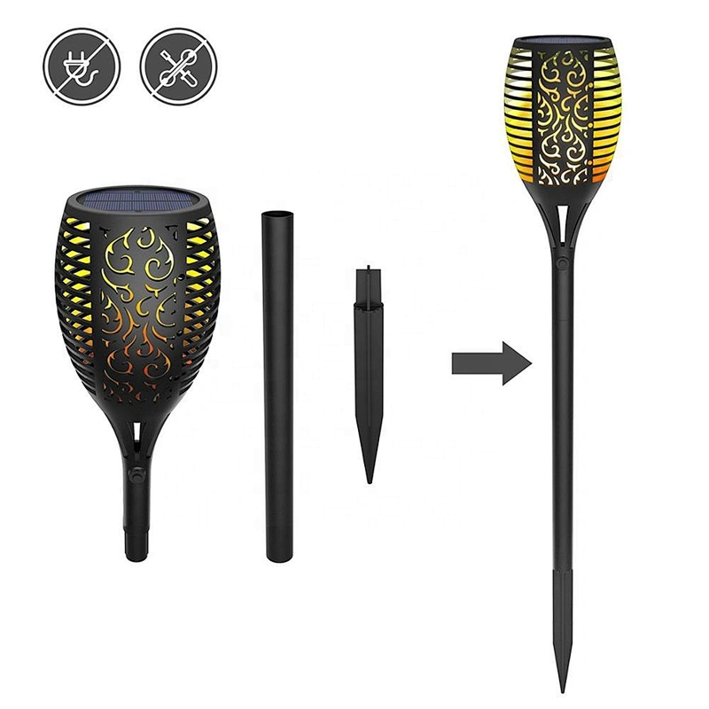 Waterproof 96LED Solar Torch Lights Dancing Flame Outdoor Decorations Solar Garden Lamp