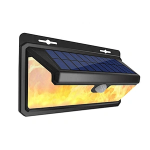 Solar Trilaterally Emitting 158LED Flame Style Security waterproof outdoor led solar powered garden lamp
