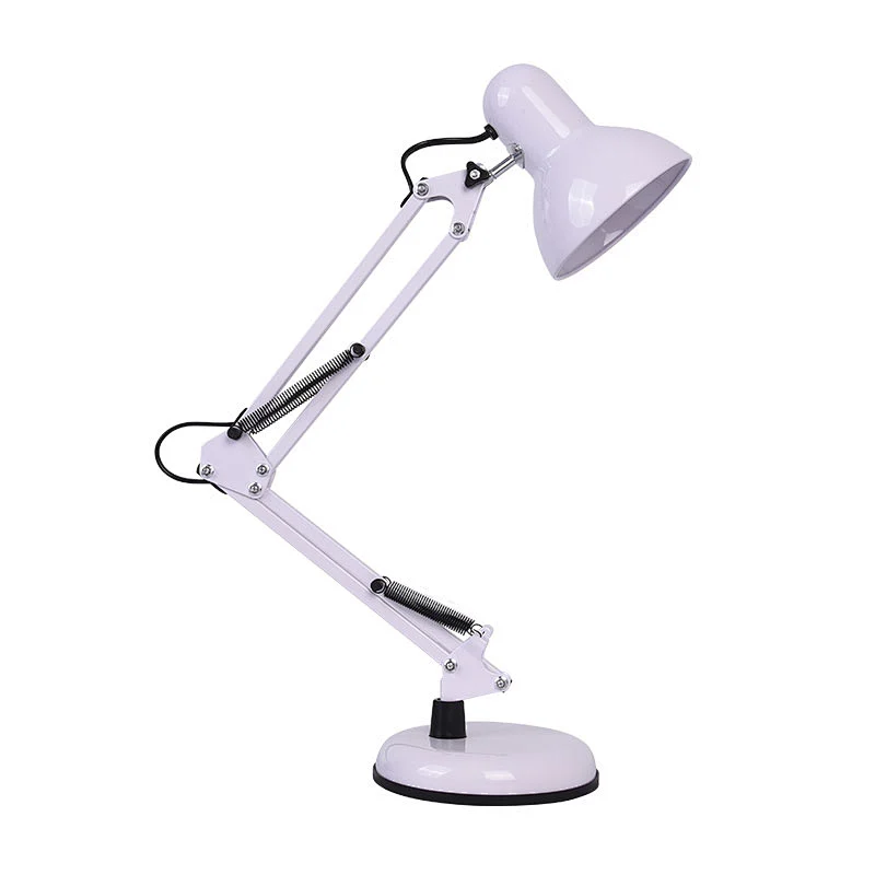 Flexible long swing arm led desk lamp metal adjustable folding reading modern table lamp