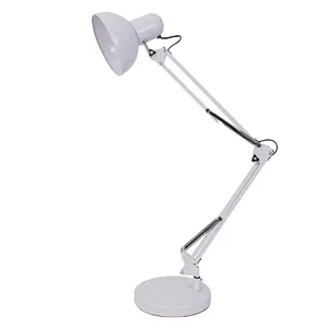 Modern Flexible Desk Lamps Iron Study/Computer Lights Reading Light Long Swing Arm Black/White LED Home Table Lamp