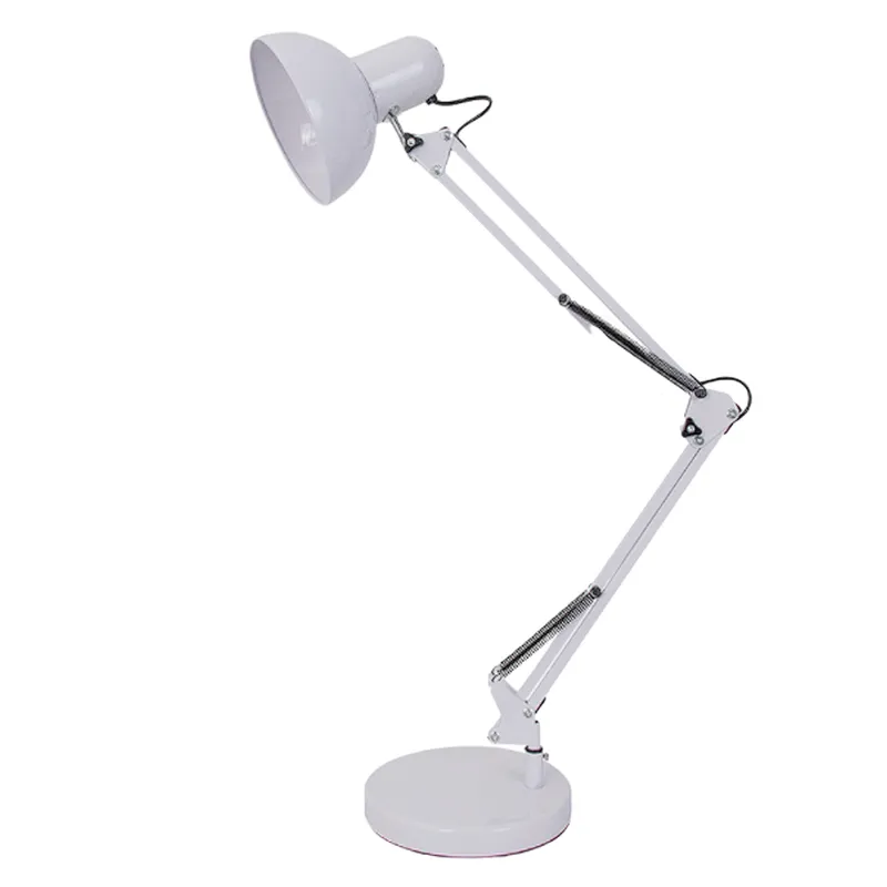 Modern Flexible Desk Lamps Iron Study/Computer Lights Reading Light Long Swing Arm Black/White LED Home Table Lamp