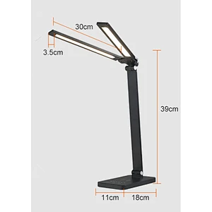 Modern Dimmable Bedroom Led Table Lamp Iron Folding LED Wireless Charging Reading Desk Lamp With Two Lighting Head 5 brightness dimmable led desk lamp led dimmable desk lamp led desk lamp dimmable led desk reading lamp desk reading led lamp