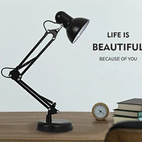 Flexible long swing arm led desk lamp metal adjustable folding reading modern table lamp