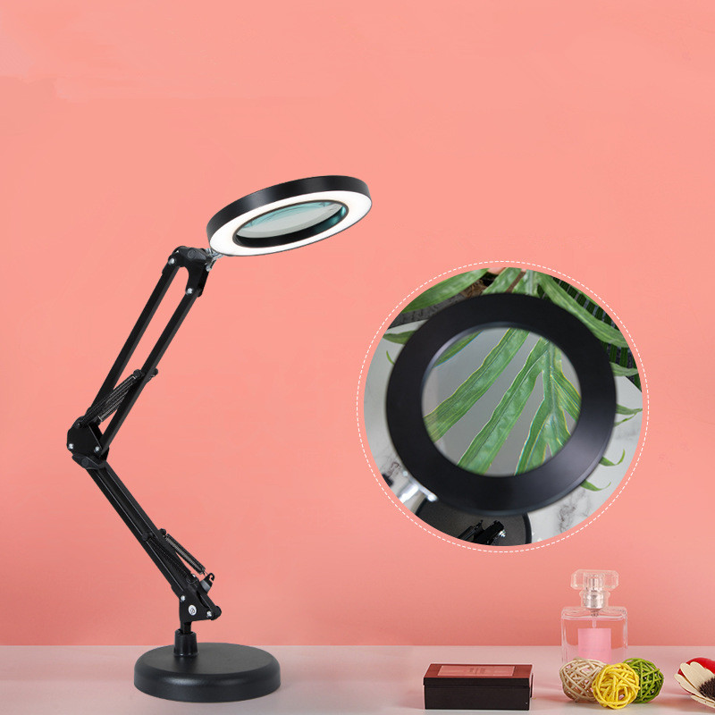 Magnifier Desk Lamp Dimmable LED Magnifying Lamp with Clamp and Stand Glass Lens Adjustable Swivel Arm Light magnifying lamp with clamp desk lamp with magnifying glass desk lamp magnifying glass magnifying glass desk lamp lamp with magnifying lens