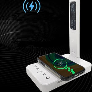 Modern Multifunctional Smart Usb Display Clock Table USB Lamp Portable Adjustable Foldable Office Table Reading Led Table