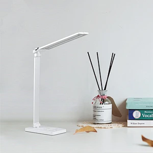 Modern Dimmable Bedroom Led Table Lamp Iron Folding LED Wireless Charging Reading Desk Lamp With Two Lighting Head 5 brightness dimmable led desk lamp led dimmable desk lamp led desk lamp dimmable led desk reading lamp desk reading led lamp