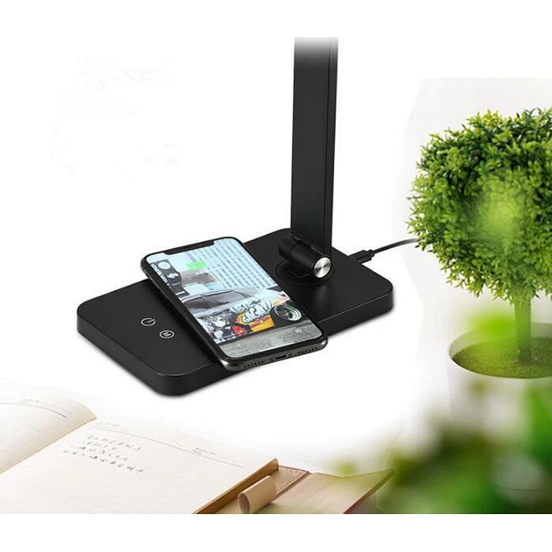 Led Modern Table Lamp Wireless Charger Foldable Mobile Phone Usb Charging For Phone Led Desk Lamp With Qi Wireless Charger