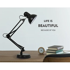 Flexible long swing arm led desk lamp metal adjustable folding reading modern table lamp