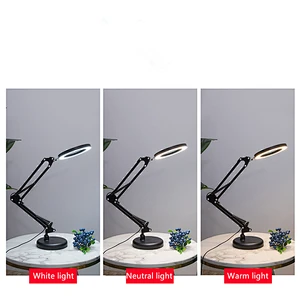 Magnifier Desk Lamp Dimmable LED Magnifying Lamp with Clamp and Stand Glass Lens Adjustable Swivel Arm Light magnifying lamp with clamp desk lamp with magnifying glass desk lamp magnifying glass magnifying glass desk lamp lamp with magnifying lens