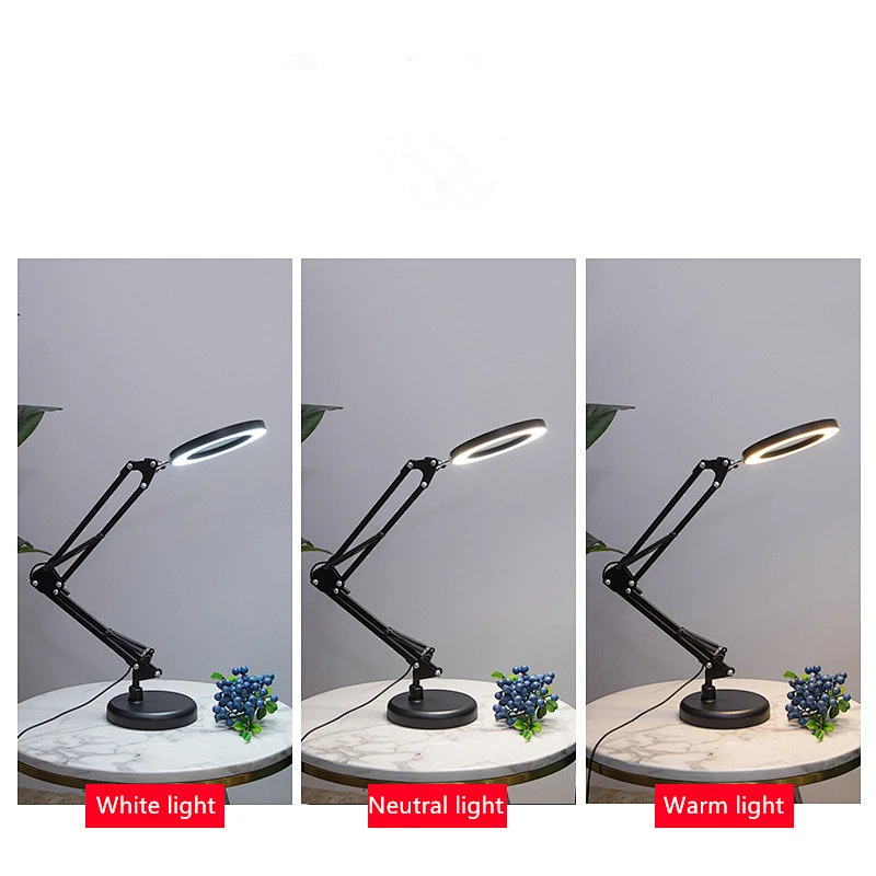 Magnifier Desk Lamp Dimmable LED Magnifying Lamp with Clamp and Stand Glass Lens Adjustable Swivel Arm Light magnifying lamp with clamp desk lamp with magnifying glass desk lamp magnifying glass magnifying glass desk lamp lamp with magnifying lens