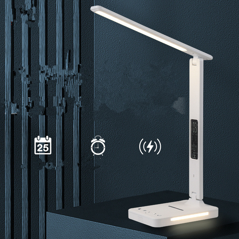 Modern Multifunctional Smart Usb Display Clock Table USB Lamp Portable Adjustable Foldable Office Table Reading Led Table