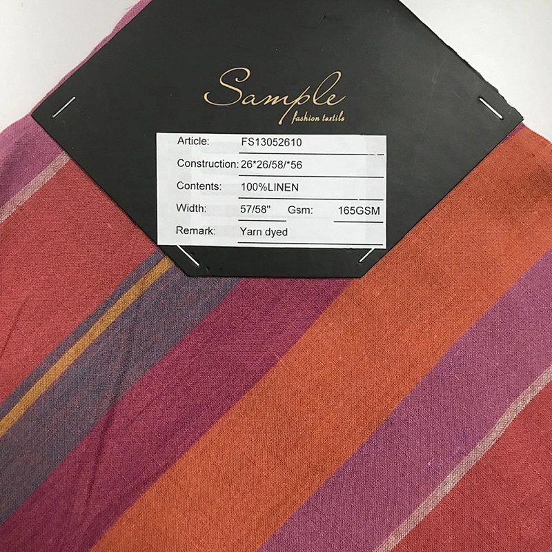 Hight Quality/Woven/yarn dyed 100%  Linen fabric for Shirt/Garment