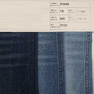 Factory manufacture trendy comfortable yarn dyed  linen and cotton denim fabric prices