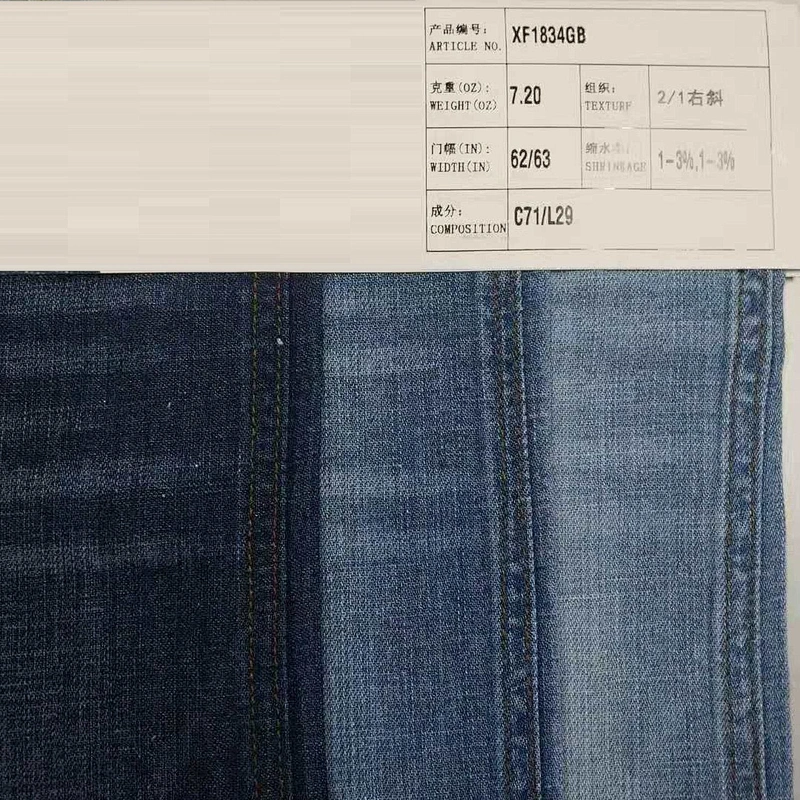 Factory manufacture trendy comfortable yarn dyed  linen and cotton denim fabric prices