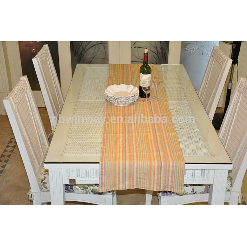 linen stripe table runner