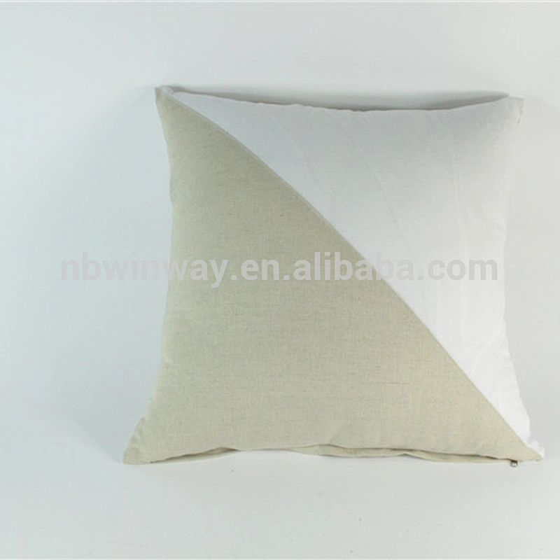 pure linen cushion double color mosaic