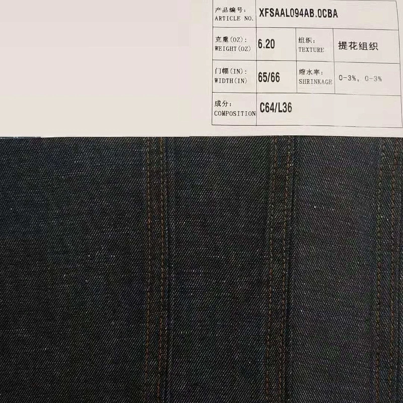 Factory manufacture trendy comfortable yarn dyed  linen and cotton denim fabric prices