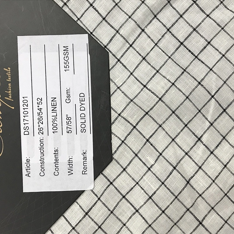 Hight Quality/Woven/yarn dyed 100%  Linen fabric for Shirt/Garment