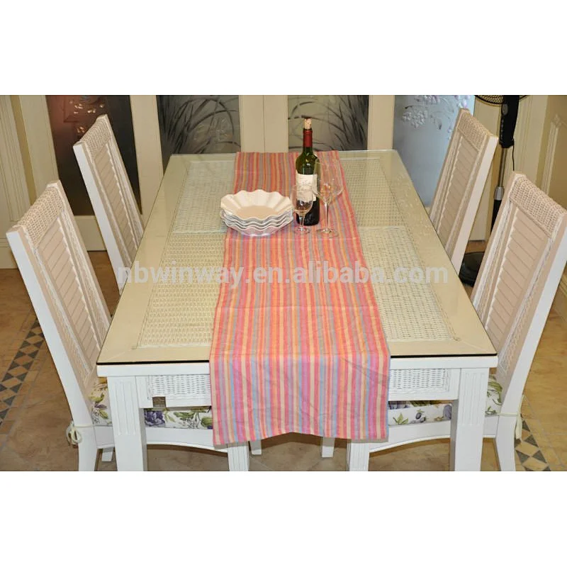 linen stripe table runner