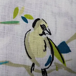 100% linen print fabric for apparel//flax fabric