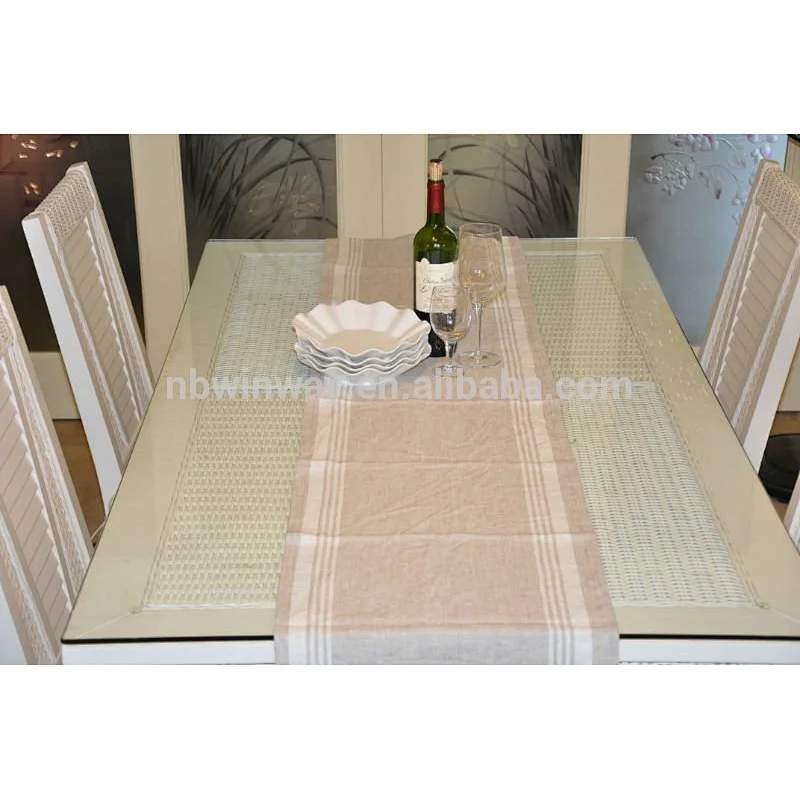 linen stripe table runner