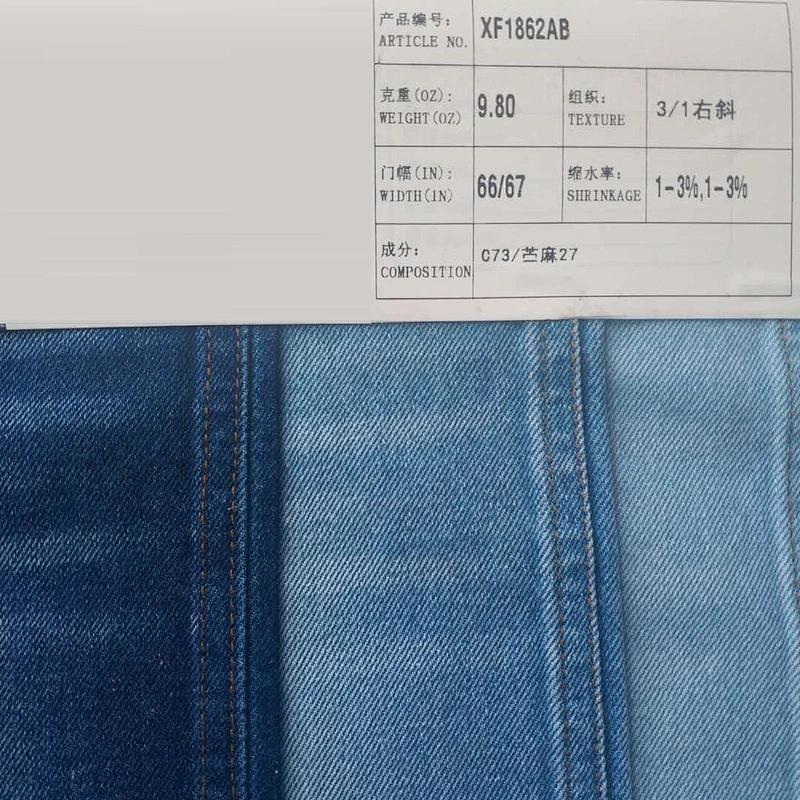 Factory manufacture trendy comfortable yarn dyed  linen and cotton denim fabric prices