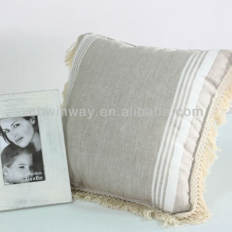 100% linen yarn dyed cushion cover