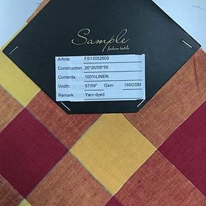 Hight Quality/Woven/yarn dyed 100%  Linen fabric for Shirt/Garment