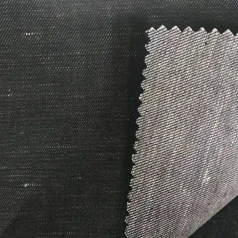 Factory manufacture trendy comfortable yarn dyed  linen and cotton denim fabric prices